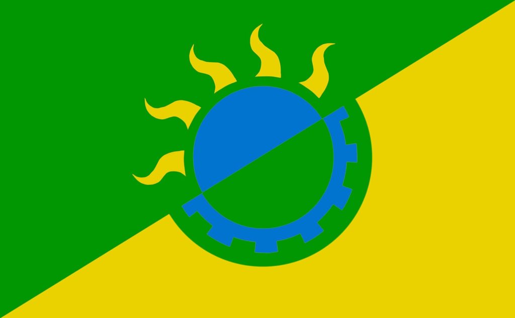 Image of Solarpunk Flag by @Starwall@radical.town