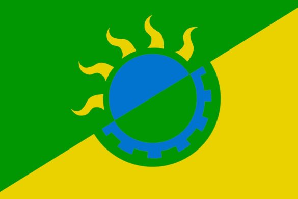 Image of Solarpunk Flag by @Starwall@radical.town