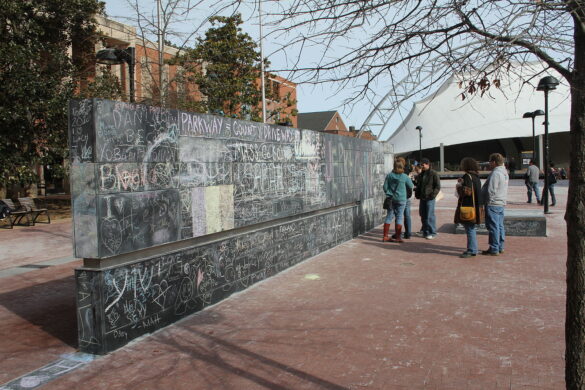 Photo of The Free Speech Wall in Charlottesville, VA.