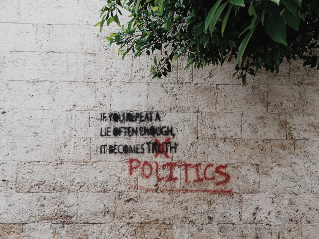 Photo of political graffiti by Brian Wertheim from Unsplash.com