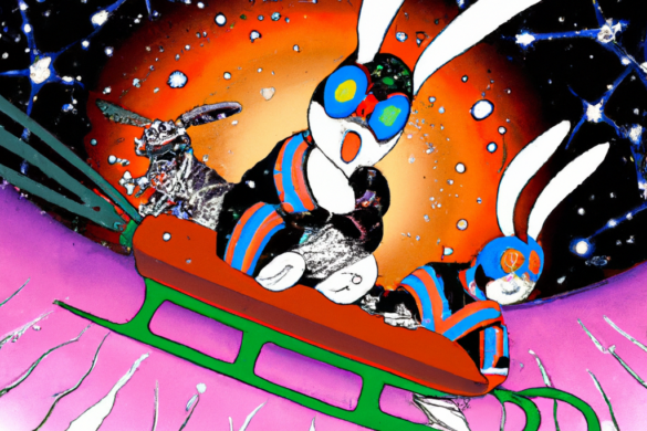 Surreal image of a space bunny!