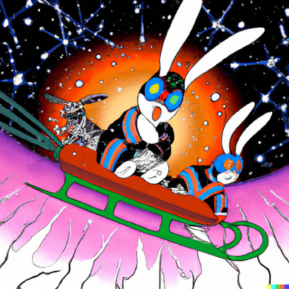 Surreal image of a space bunny!