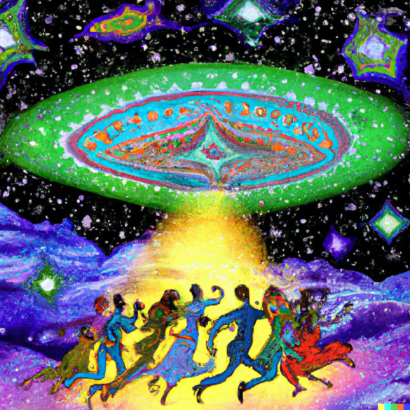 Image of voters abducted by a UFO!