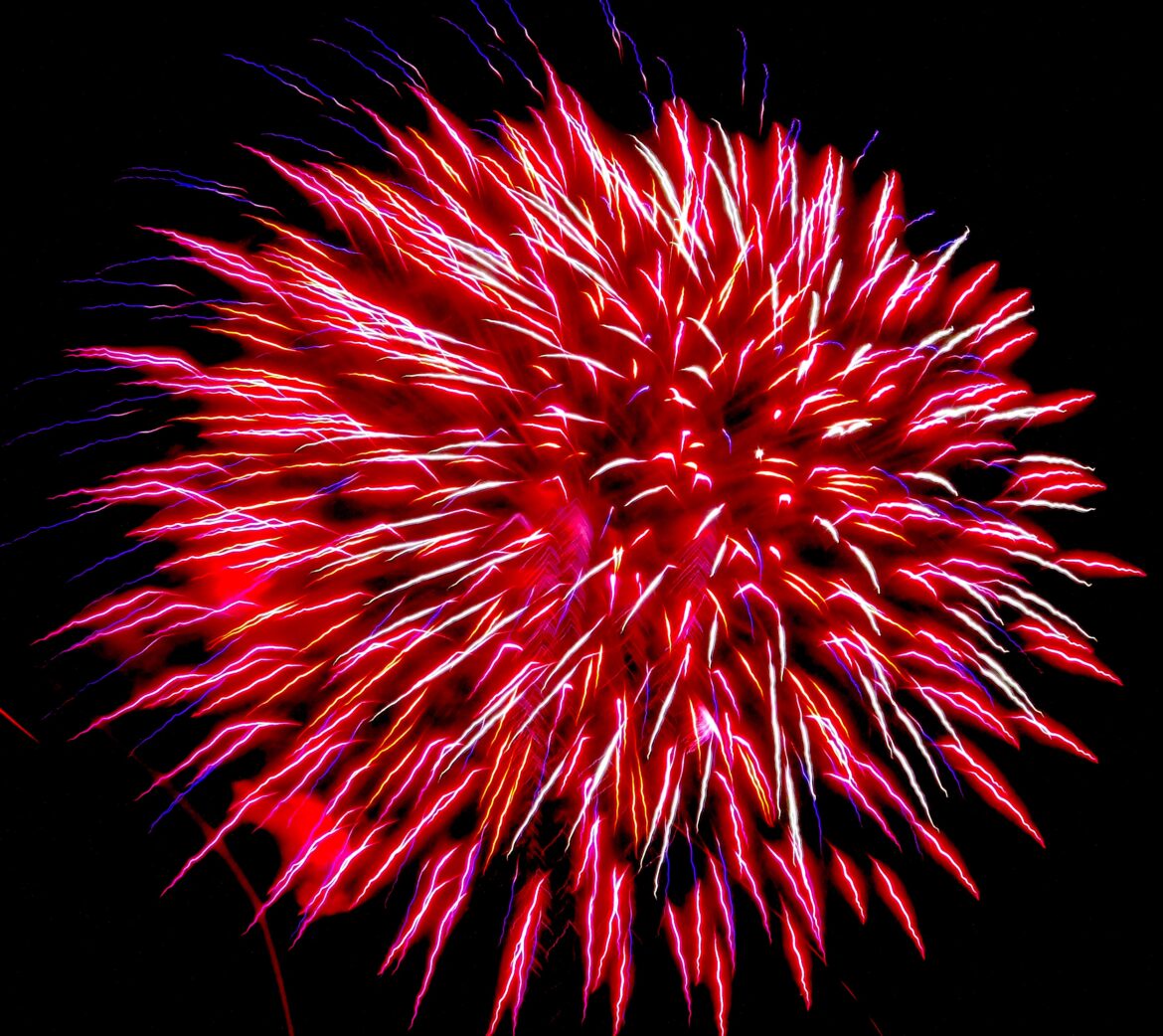 Photo of fireworks display.