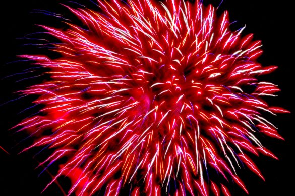 Photo of fireworks display.