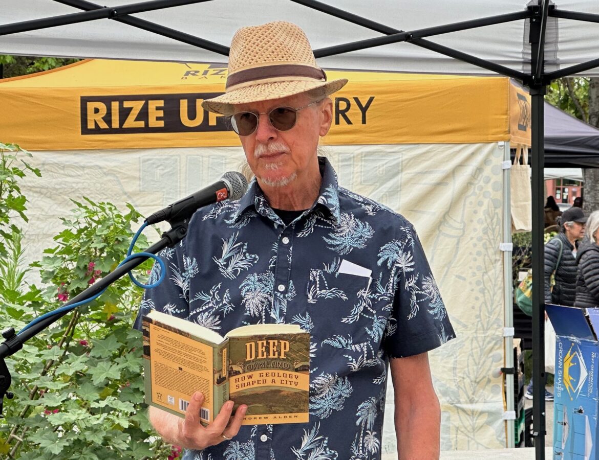 Photo of Andrew Alden reading from Deep Oakland.