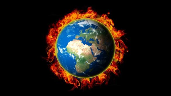 Image of flaming earth
