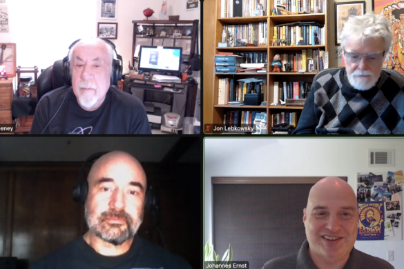 Screenshot of Scoop and Jon (top) with Tom and Johannes (bottom).