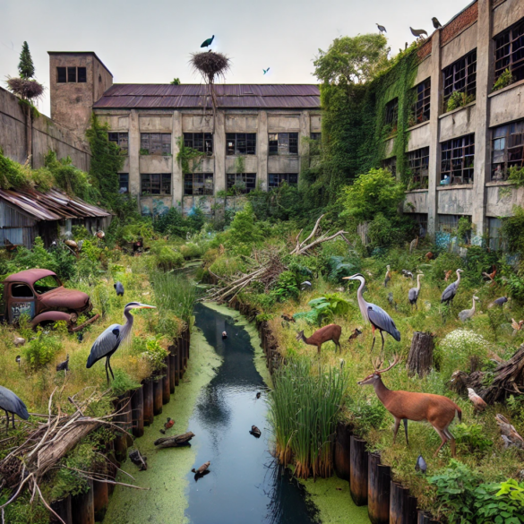 Image suggesting an urban edgelands reclaimed by nature.