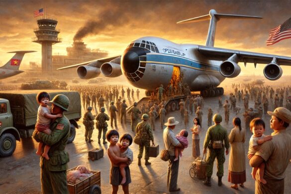 AI-generated image suggesting Operation Babylift.