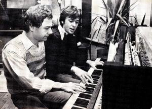 Photo of Robert Fripp and Peter Gabriel by Scoop Sweeney