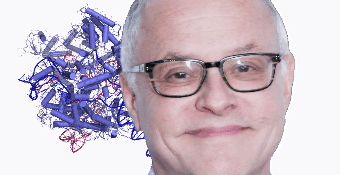 Photo of Neal Baer. Background by Elena I Leonova, altered with overlay. Creative Commons Attribution 4.0 International