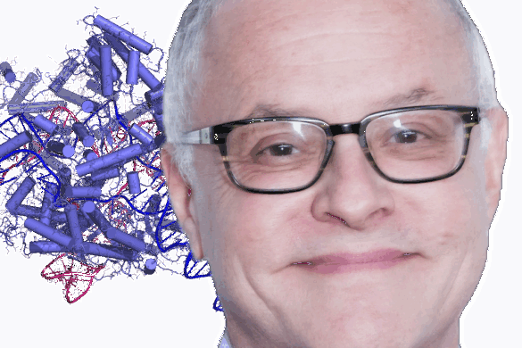 Photo of Neal Baer. Background by Elena I Leonova, altered with overlay. Creative Commons Attribution 4.0 International