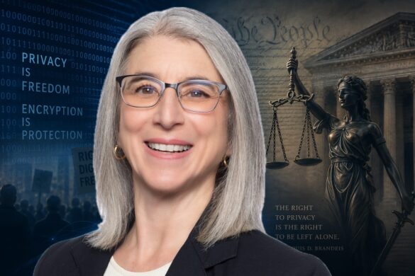 Photo of Cindy Cohn, privacy's defender.