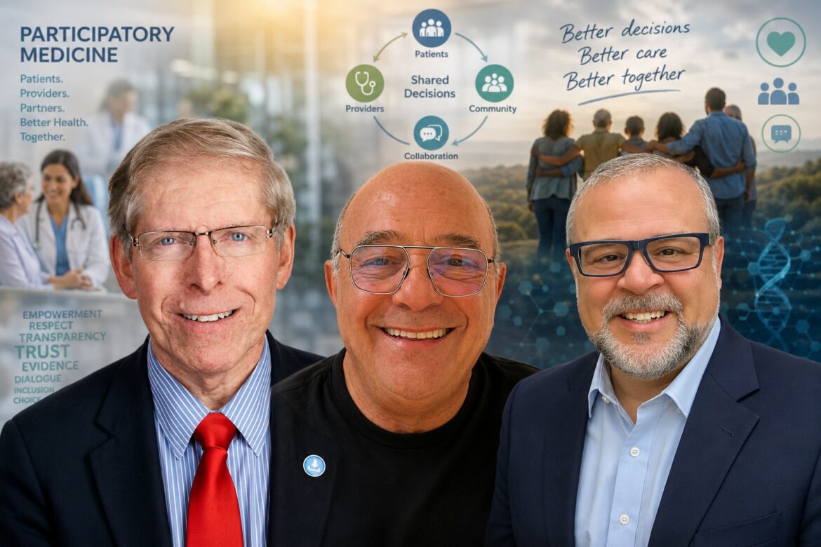 Dave deBronkart, Gilles Frydman, and Hugo Campos