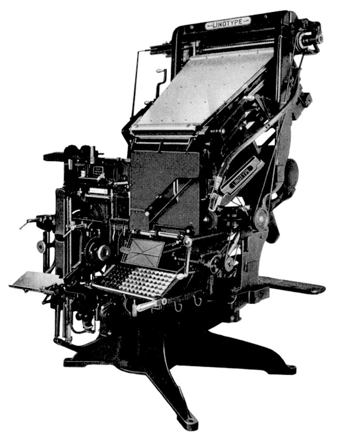 Photo of a linotype machine.